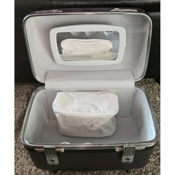 American Tourister Makeup Cosmetic Travel Case Black Hardshell Luggage Lock Keys - Picture 14 of 16